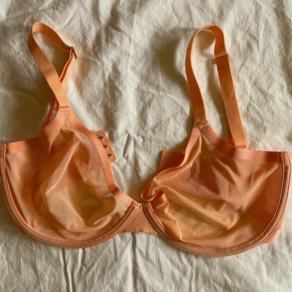 Cuup Plunge Mesh Bra 32H - coral